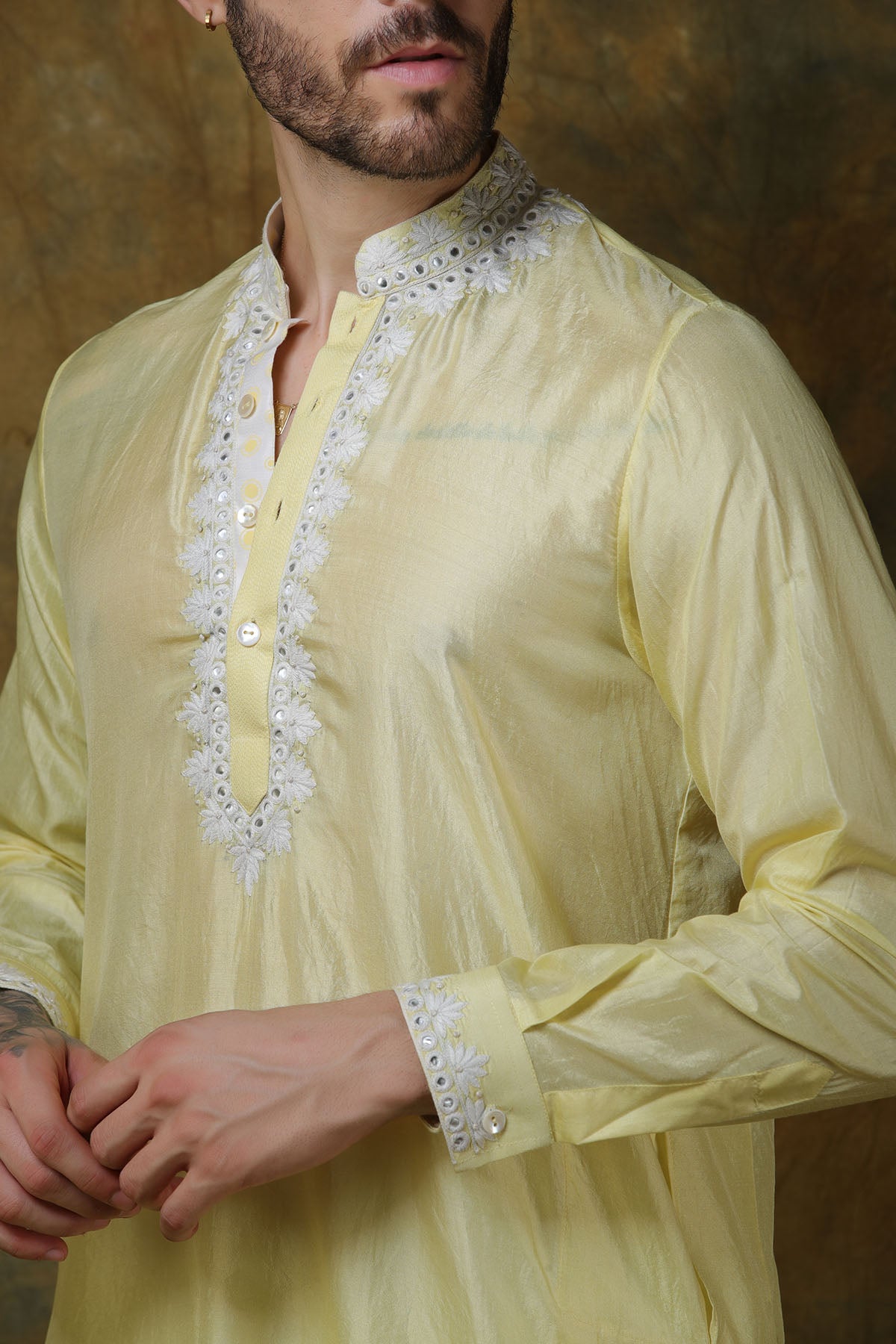 Yellow Silk Kurta