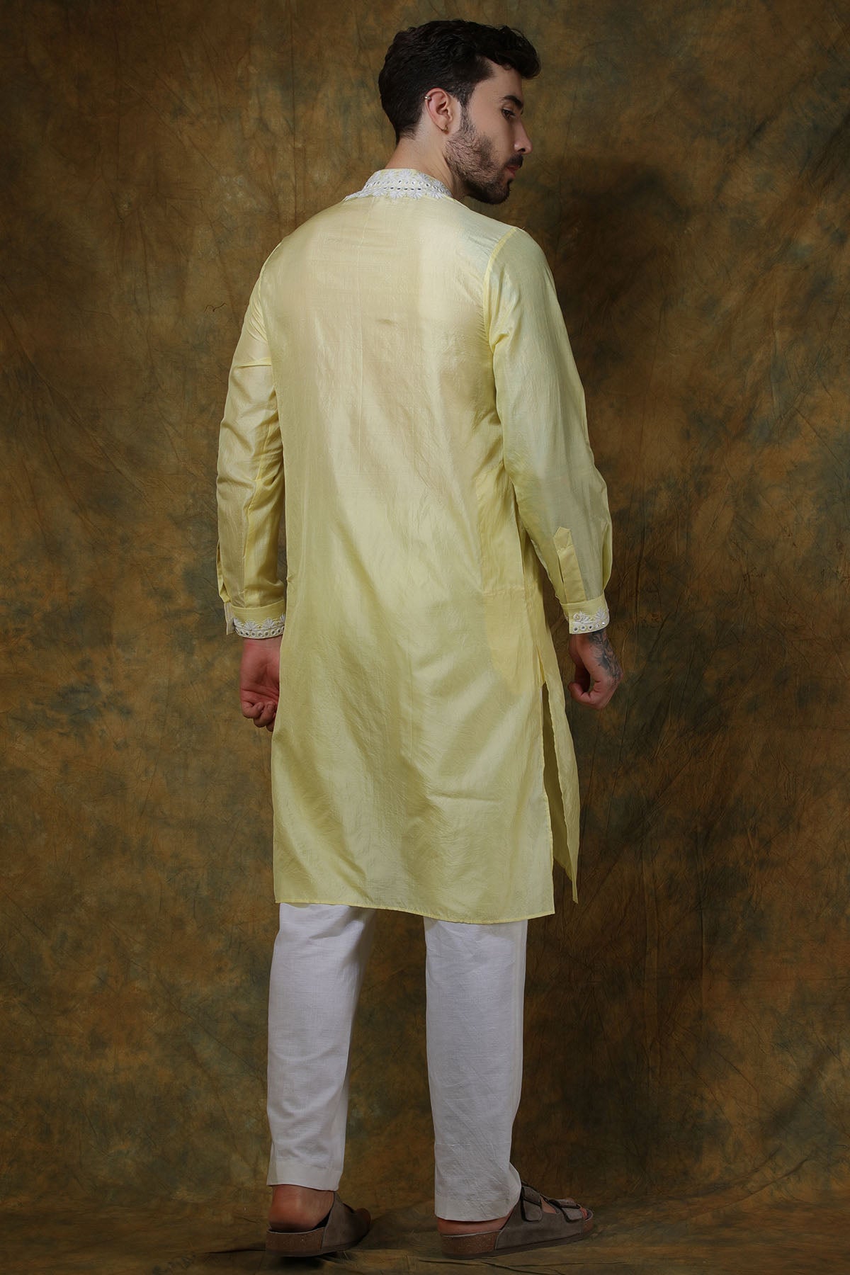 Yellow Silk Kurta