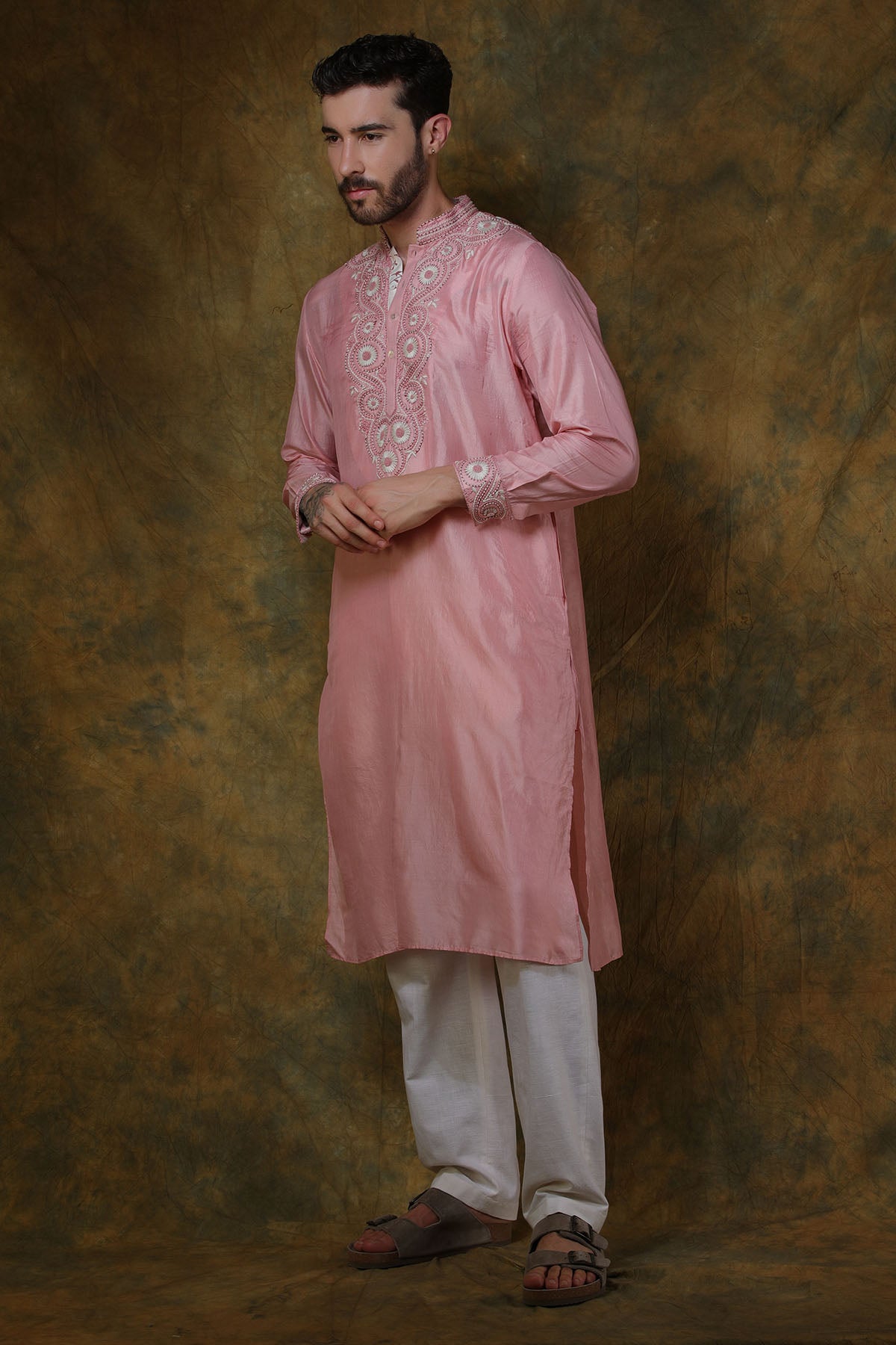 Pink Silk Kurta