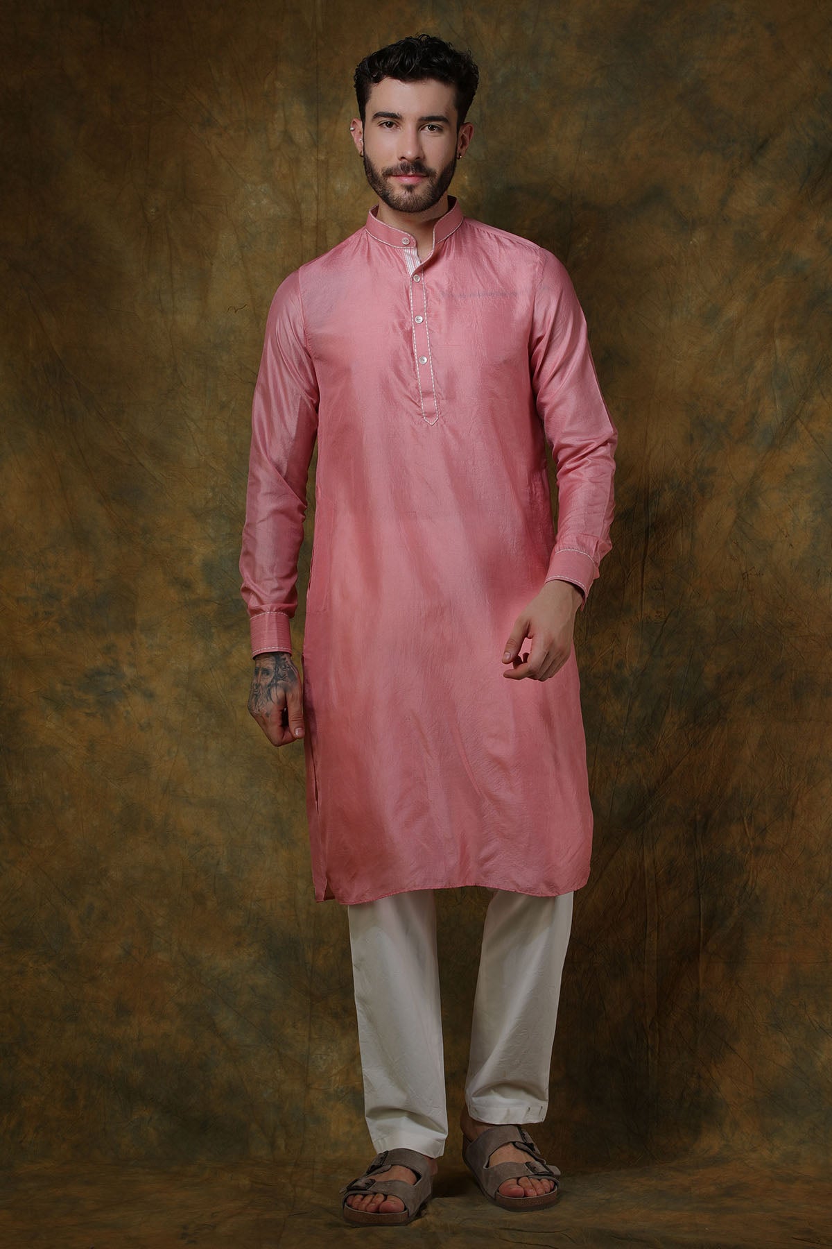 Pink Silk Kurta