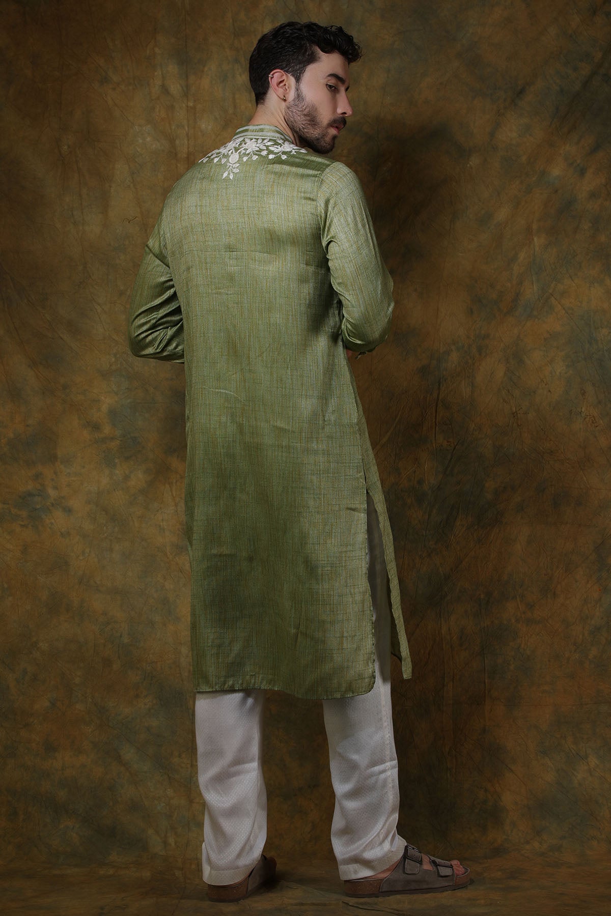 Green Silk Kurta