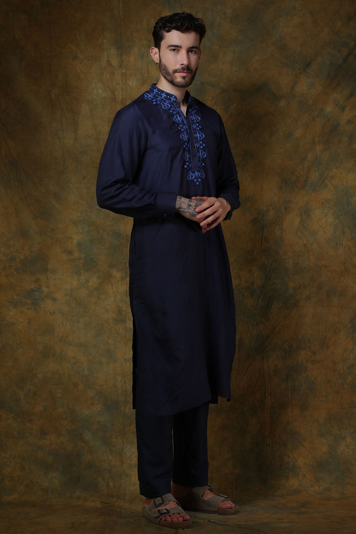 Midnight Blue Silk Kurta