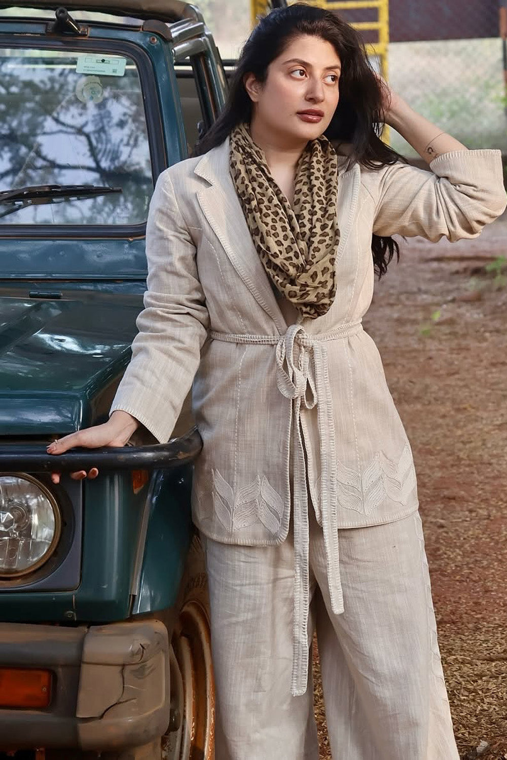 Trishala Sikka in our Beige cord pant suit