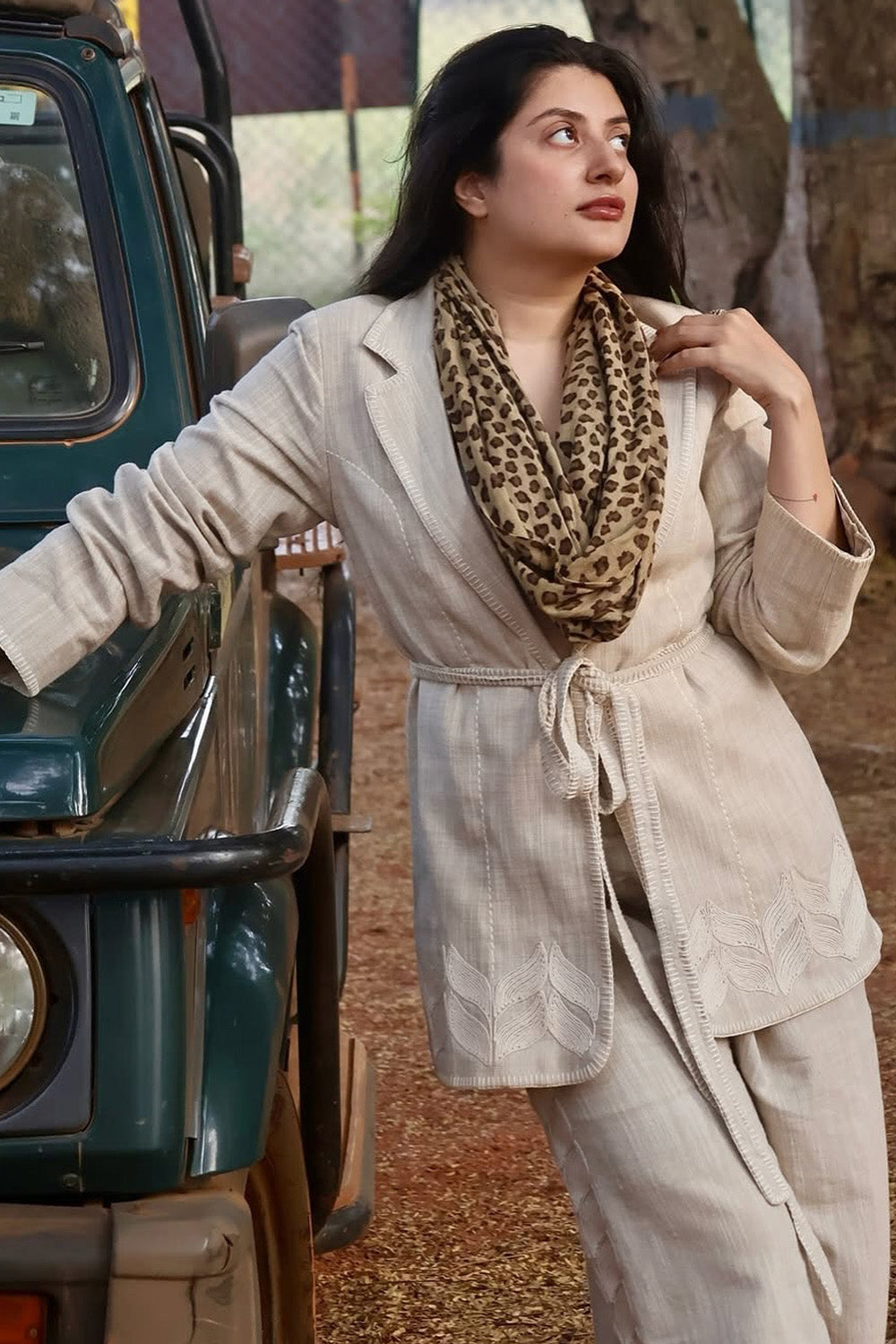 Trishala Sikka in our Beige cord pant suit