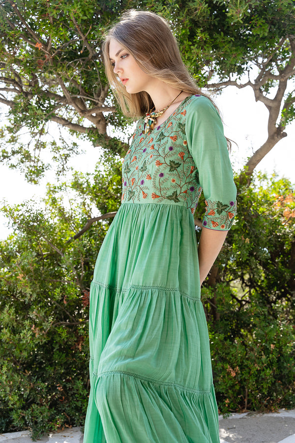 Green Floral Maxi