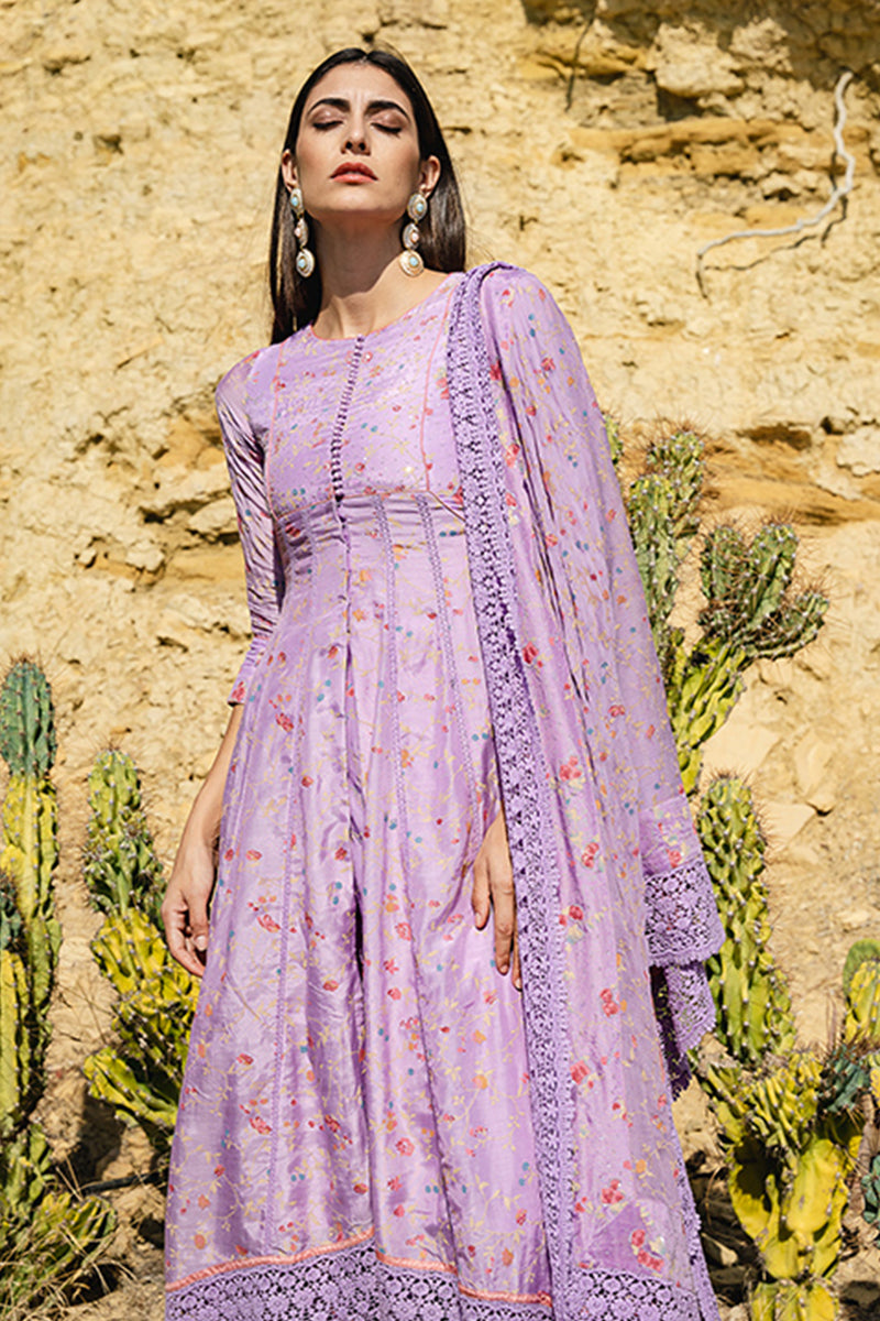 Lilac Anarkali Set