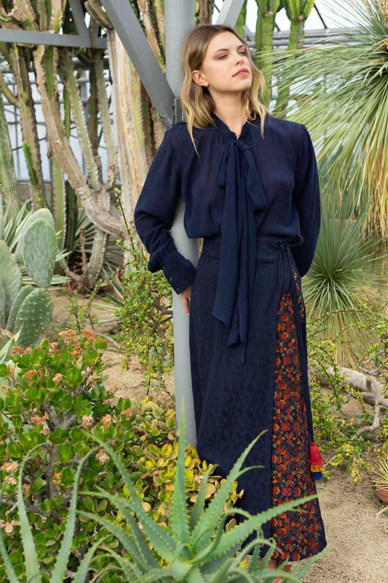 Blue Crush Fabric Tie Up Shirt
