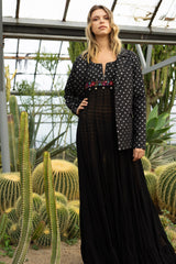 Denim Secquence Bodies With Empreline Embroidered Belt And Texture Fabric Tier Skirt Anarkali