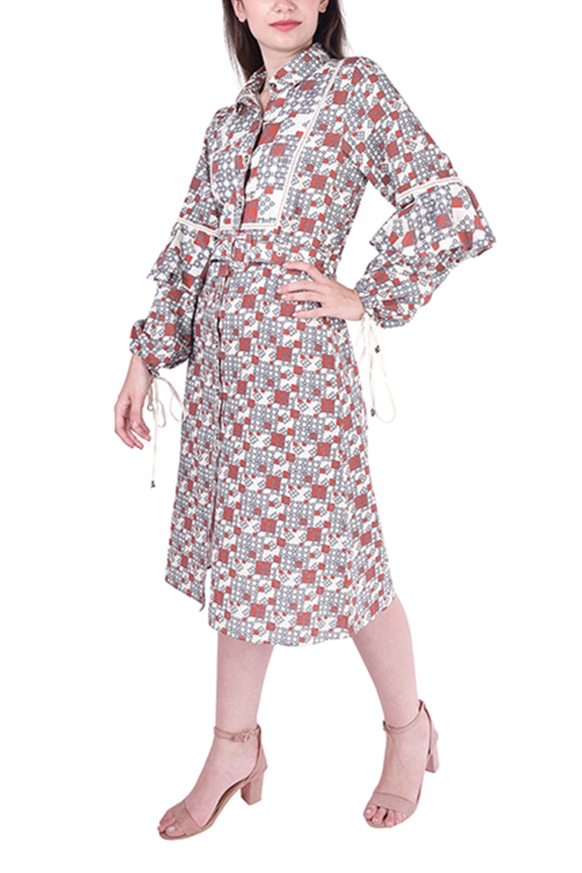 Kareena Kapoor In Rust Abstract Printed Shirt Dress