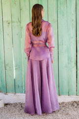 Purple Organza Skirt Set