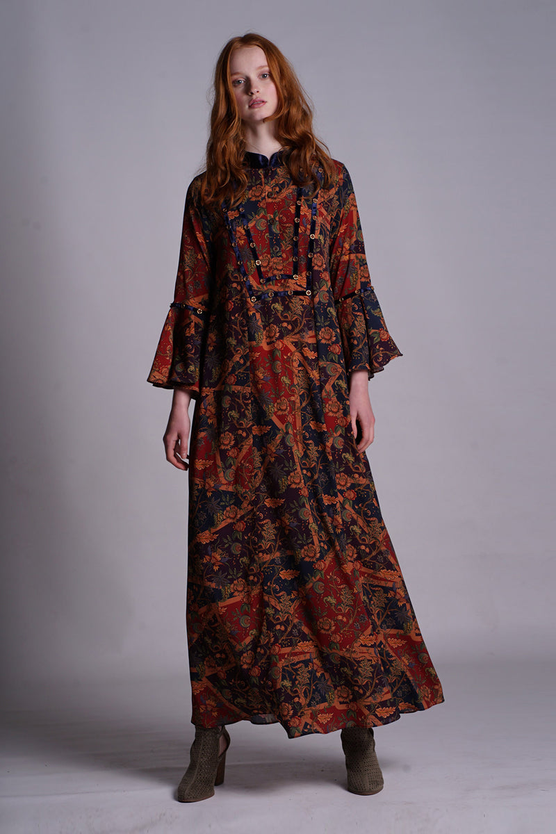 Abstract Digital Printed Color Block Chintz Dress Success 1