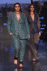 Green Katli Printed Silver Danka Pantsuit