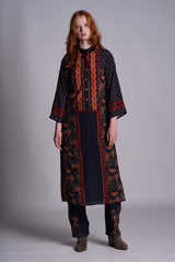 Navy Blue Placement Print Chintz Kurta with With Navy Blue Print Placement Chintz Pajama Pants