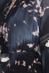 Grey Georgette Monochrome Tie And Dye Mini Dress With Smoking Detail