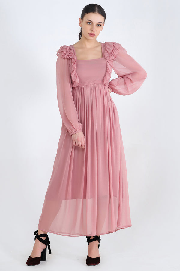 Salmon Shimmer Maxi With Inner